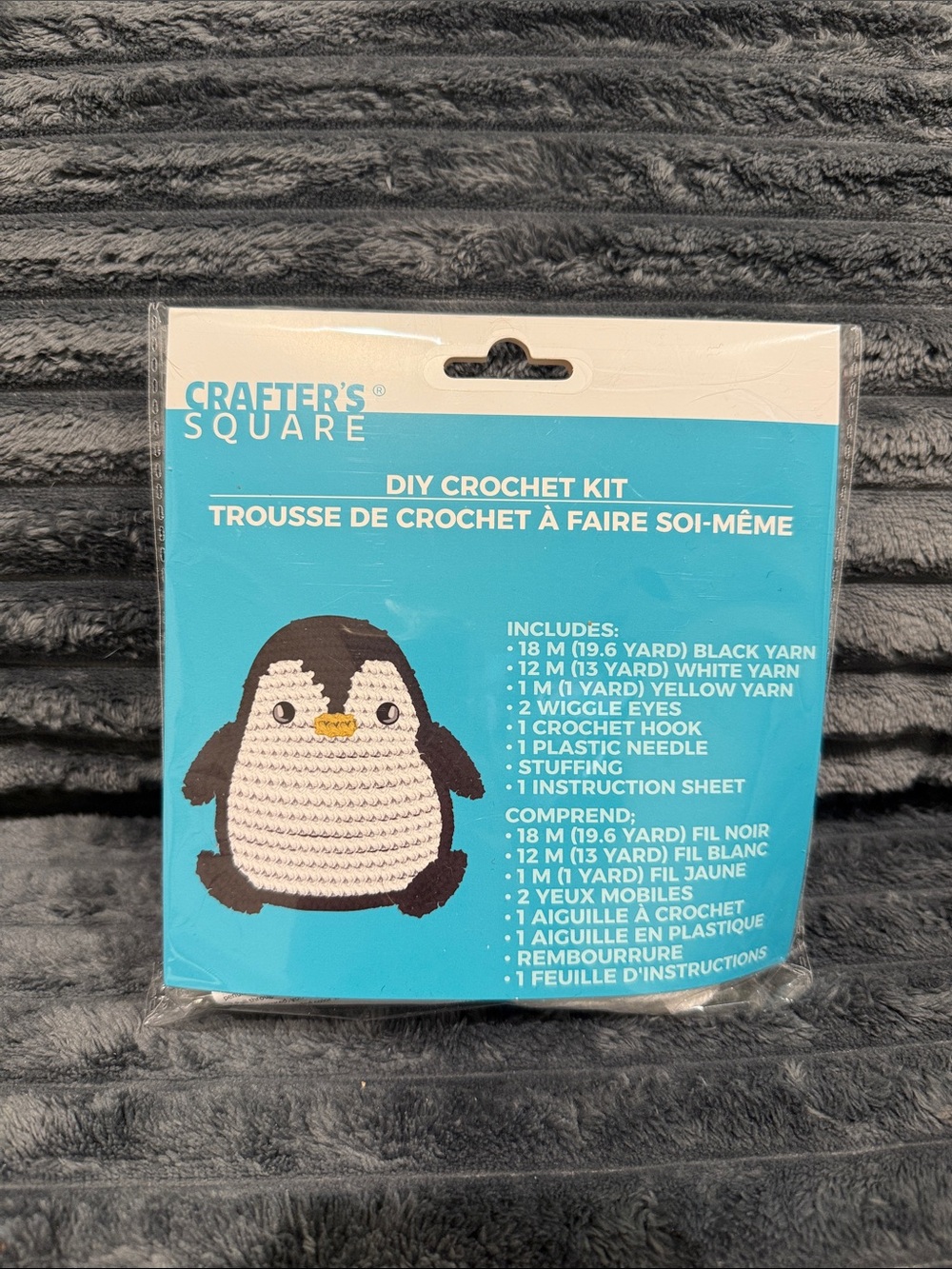 Crafter's Square DIY Crochet Kit - Gray Penguin